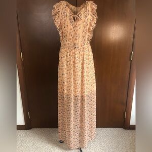Xhilaration Peach Flower Maxi Dress